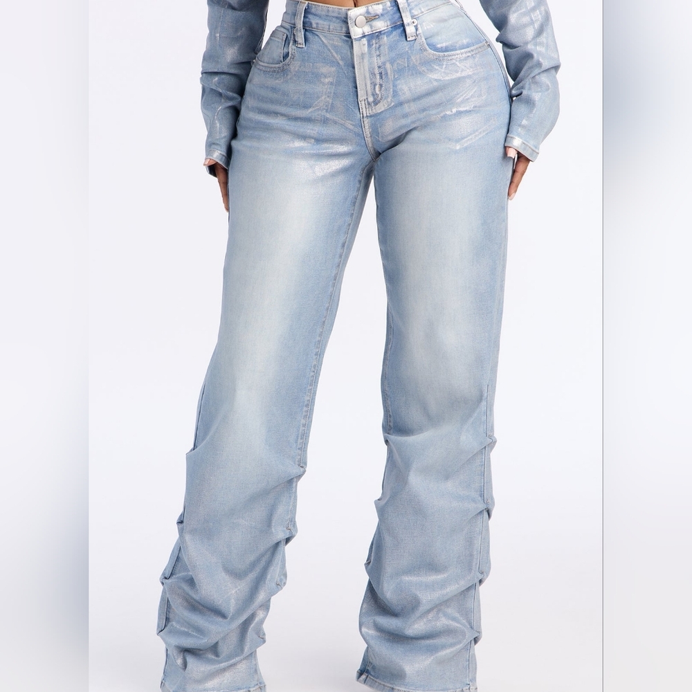 Foil Stacked Slim Jeans - Light Wash (7)
